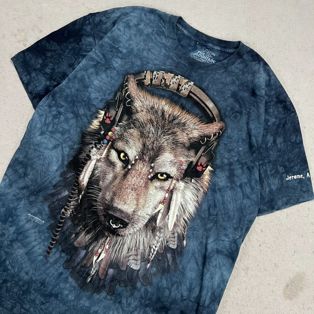 The Mountain Wolf Headphones Shirt Manimals David Penfound Tie Dye 2XL Jerome AZ